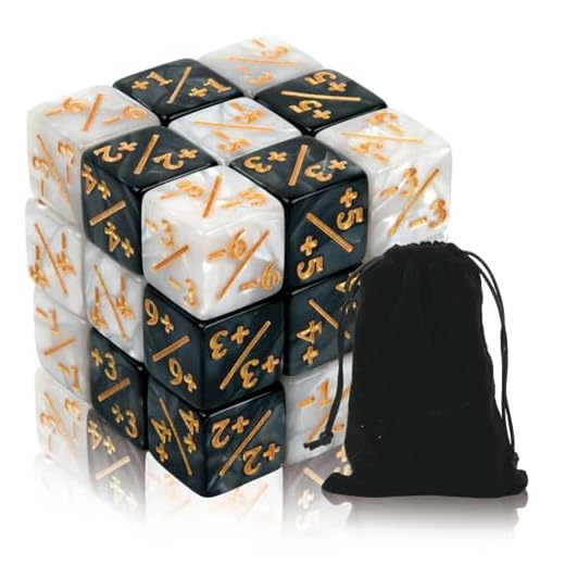 Anseom 48 Piezas Dados Contadores，D6 Dados de Fichas con Bolsas Dados de Lealtad de Cubo Compatible con MTG, CCG, Accesorio de Juegos de Tarjetas