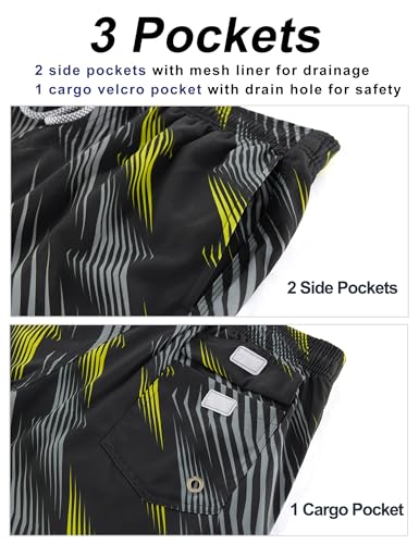 Image of BOJIN Mens Swim Trunks 9 inch Quick Dry Stretch Swim Shorts Mesh Lining Bathing Suits Swimwear Beach Shorts with Pockets