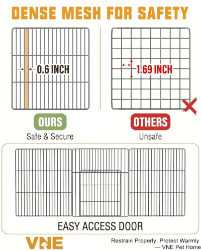 20 Panels Guinea Pig Cages with Waterproof Liner, 48" x 24" x 16" Enclosed Rabbit Cage, Expandable Small Animal Plaype