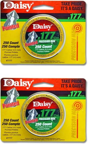 Daisy Outdoor Products 250 ct. Pointed Field Pellets 177 PDQ (Silver, 4.5 mm), 2 Pack