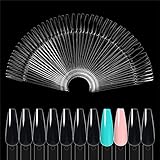 50 Stück Nail Art Tips Ring Stick, Display Fan Praxis Starter Farbring, Display für Nagellack Display und Nagelstudios (Transparent, Trapezförmig)