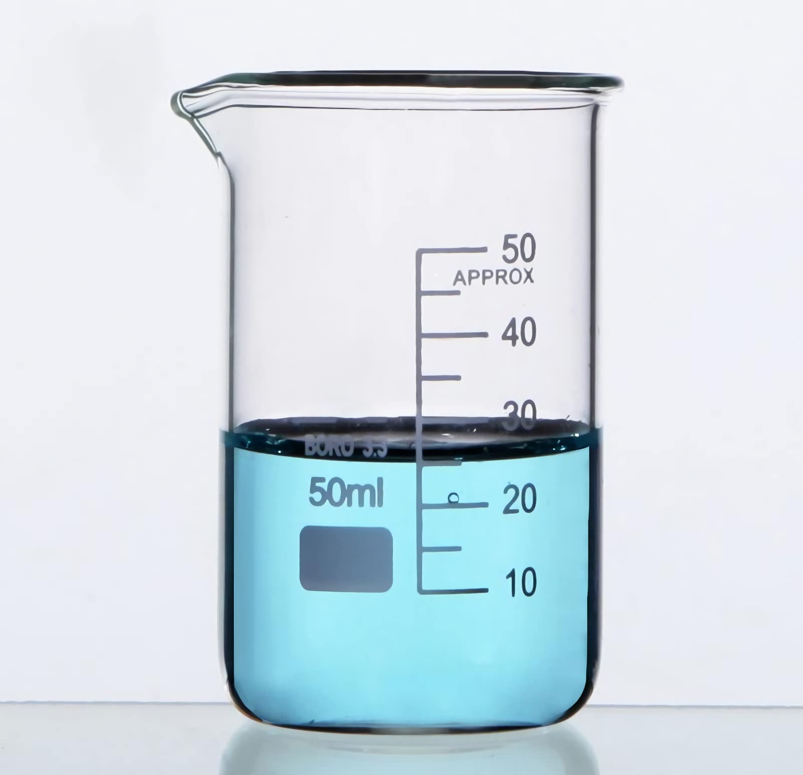Juego de 4 Uds. De Vasos de precipitados de Vidrio de 50ml/100ml/250ml/500ml, Cilindros de medición graduados, cristalería Transparente para Laboratorio, Experimento químico
