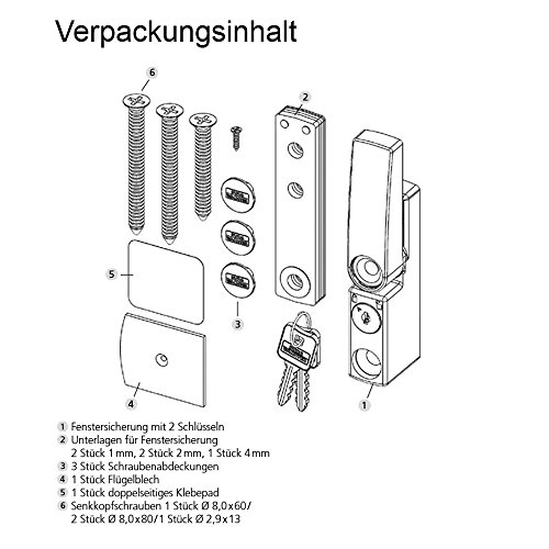 Burg Wächter Fenstersicherung, Braun, 142 x 24 x 35 mm