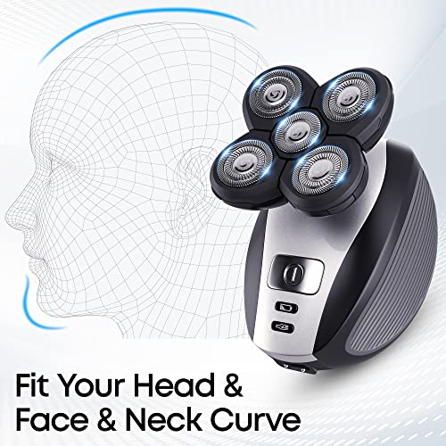 Head Shavers For Bald Men, Electric Shavers For Bald Head Cordless, Bald Head Shavers For Men, Men's Electric Shaver, Rechargeable Rotary Shaver For Men, Waterproof Rotary Shaver Grooming Kit #TOP1
