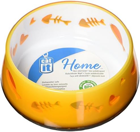 Catit Dog Bowl for Food and Water, BPA-Free Non-Skid Bottom, Yellow