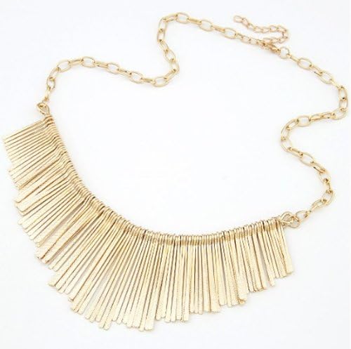 Gold Fringe Statement Necklace