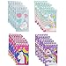 Blue Panda Mini Unicorn Notepad Notebooks, Kids Party Favors (24 Pack), 4 Designs