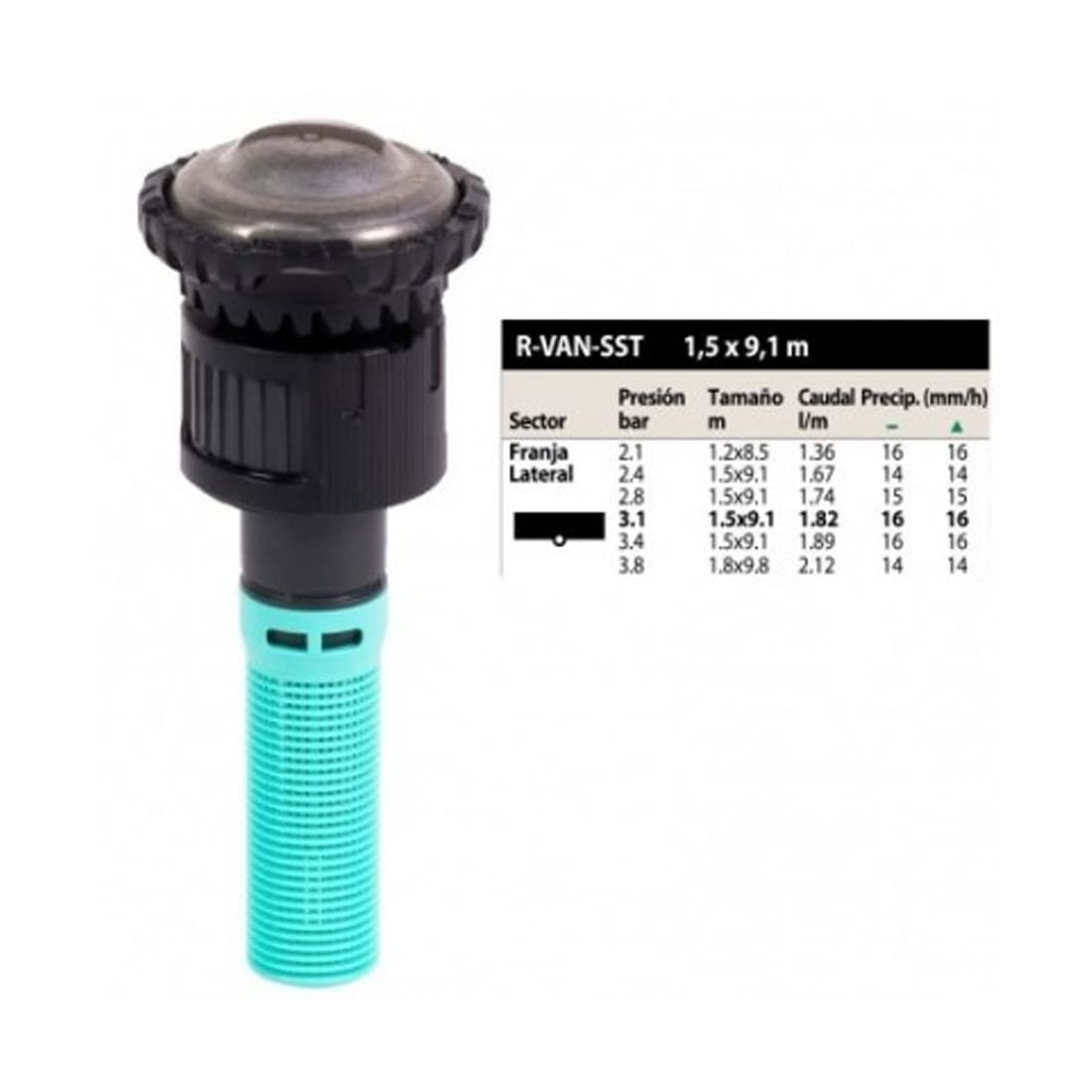 Pack 5 - Boquilla giratoria RainBird R-VAN-STT | Rain Bird toberas de franja – alcance 1,5 a 9,1 metros- Toberas para difusores / aspersor rain bird