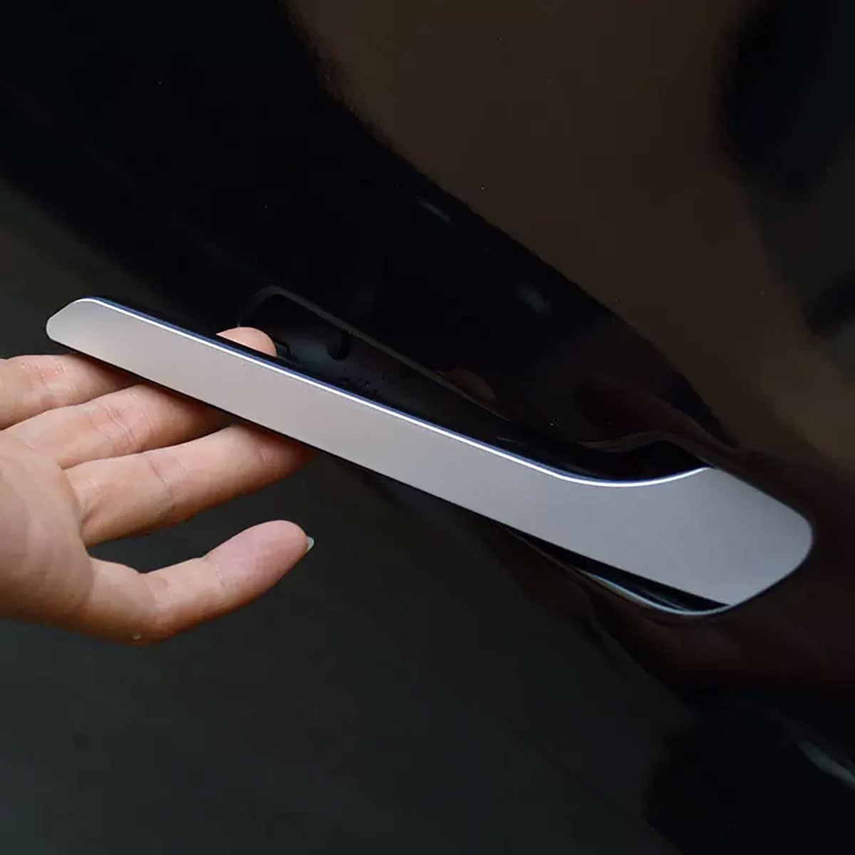 Exterior Door Handle Covers Compatible with Tesla Model Y 2026 2025 2024 2023-2020 Outdoor Handle Trim Exterior Car Accessories Stainless Steel 4PC(Silver)