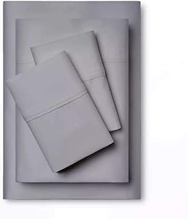 Pure 100% Egyptian Cotton Queen Sheet Set 800-Thread-Count- Sateen Weave Premium Bed Sheets, 4 PC Queen Bedsheet, Fits mattresses Upto 10â€ Deep Pocket (Queen, Light Grey}