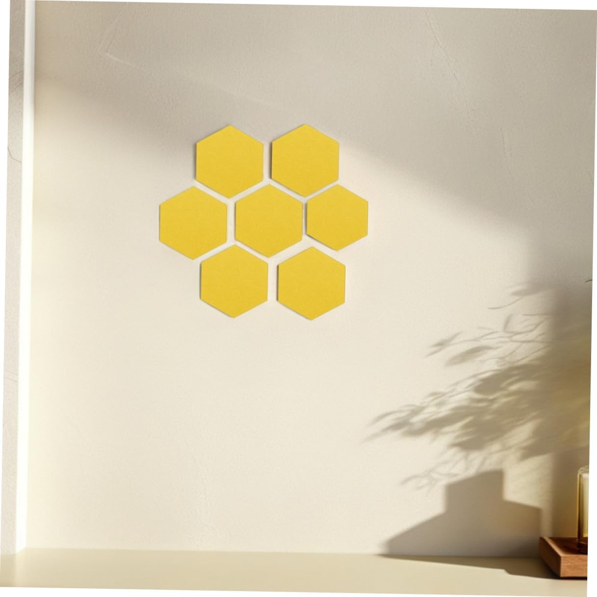 20pcs Hexagon Felt Acoustic Panels Soundproof Pin Board for Wall Sound Proofing Home Office Memo Display Decorative Bulletin Board Yellow