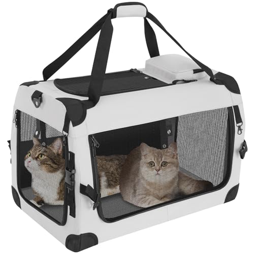 LOTYP Extra Large Cat Carrier for 2 Cats, Portable Soft-Sided Pet Carrier for…