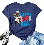 4th of July Shirt Women Red White and Blue Shirts Funny 250 Anniversary USA Raccoon T-Shirt America Patriotic Tee Tops