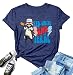 4th of July Shirt Women Red White and Blue Shirts Funny 250 Anniversary USA Raccoon T-Shirt America Patriotic Tee Tops