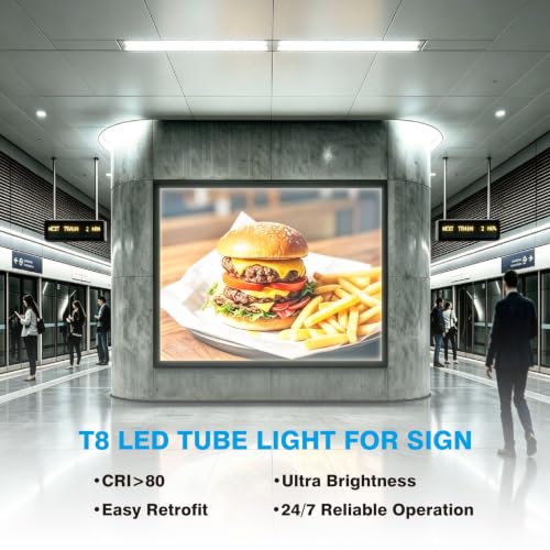 Image of 10 Pack 5FT 5000K T8 LED Tube Light Bulbs Fluorescent Replacement | 45W 4500LM Daylight White, Replace G13 F58T8 Fluorescent Bulb, 60 inch Dual-End Powered Type B Ballast Bypass Shop Lighting