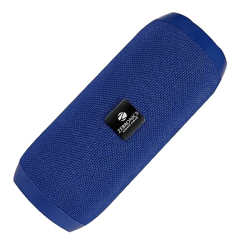 Image of ZEBRONICS Zeb-Action Wireless 10W Portable Speaker, Supporting Bluetooth v5.1, TWS, RGB Lights, Fabric Finish, AUX /USB /FM /mSD (Blue)