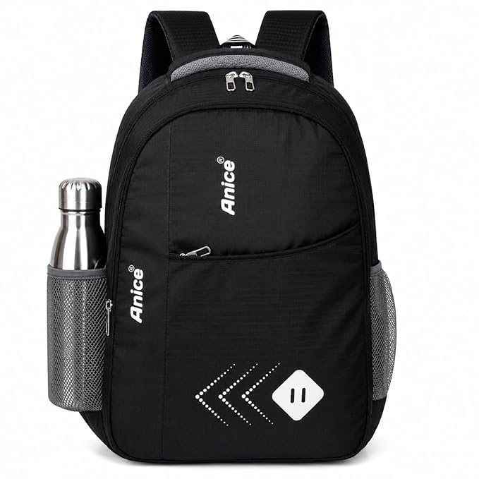 Aristocrat Nova 15L Laptop Backpack for Men & Women with Bottle Pocket | Padded Shoulder Straps, Multi Compartments | Travel & College Bag | Dark Black-picture-40