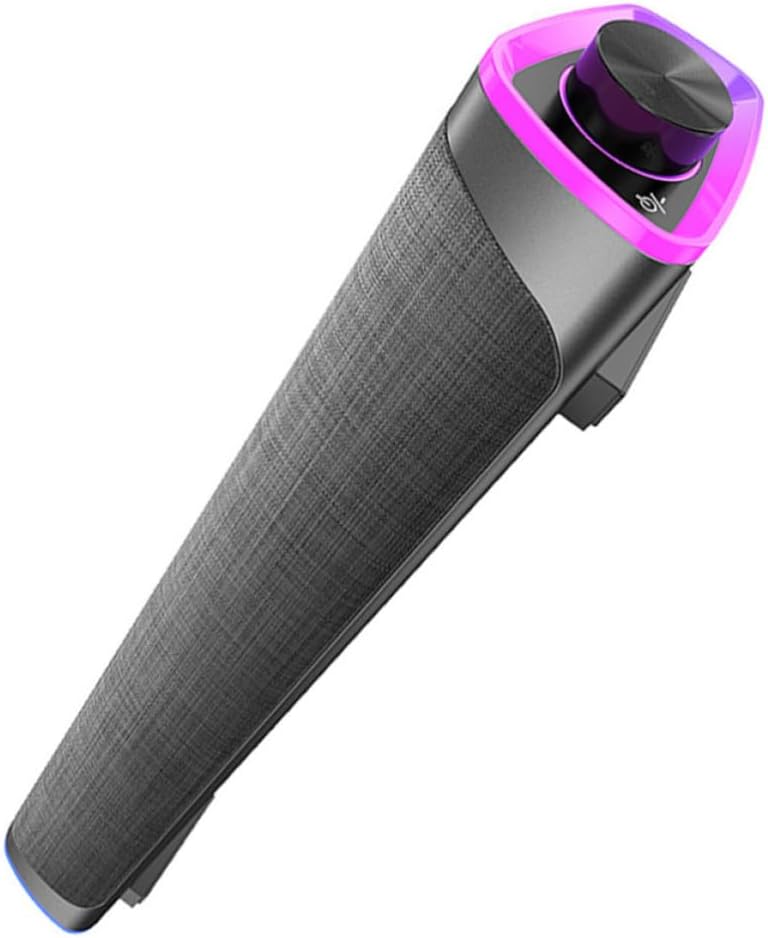 Wired Stereo Soundbar with Dual Speakers, 6w Output, Black