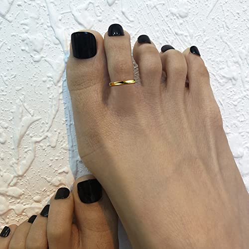 ADRAMATA Toe Rings for Women Gold Trendy 14K Gold Filled Toe Rings Set Thin Band Beach Foot Jewelry for Summer Open Adjustable Toe Rings2