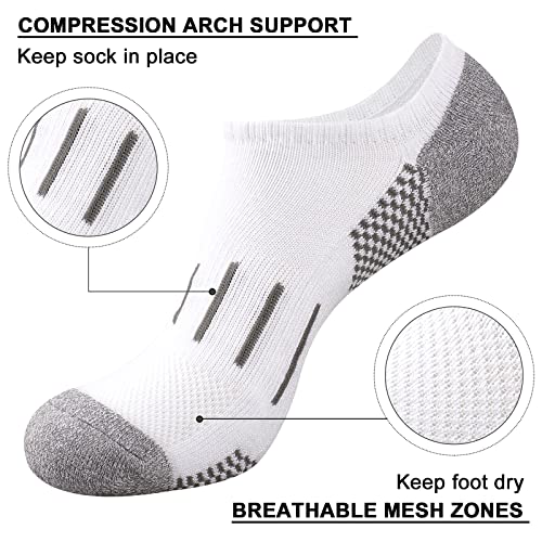 Heatuff No Show Socks Men 7 Pairs Low Cut Athletic Cushion Non Slip Breathable Socks #TOP1