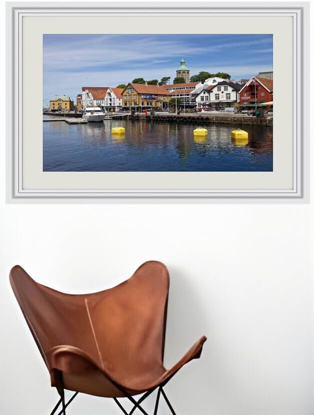 JVERF - JZZJ08551 Norway Houses Rivers Marinas Stavanger Street| Self-Adhesive Painting | Frameless