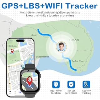 Ucani 4G Montre Connectée Enfant, Smartwatch Téléphone pour Filles Garçons avec GPS, SOS, WiFi, Appels/Vidéo/Chat Vocal, Mode École, Podomètre, Alarme, Jeux Smart Watch pour Enfants 4-12 Cadeau,Noir