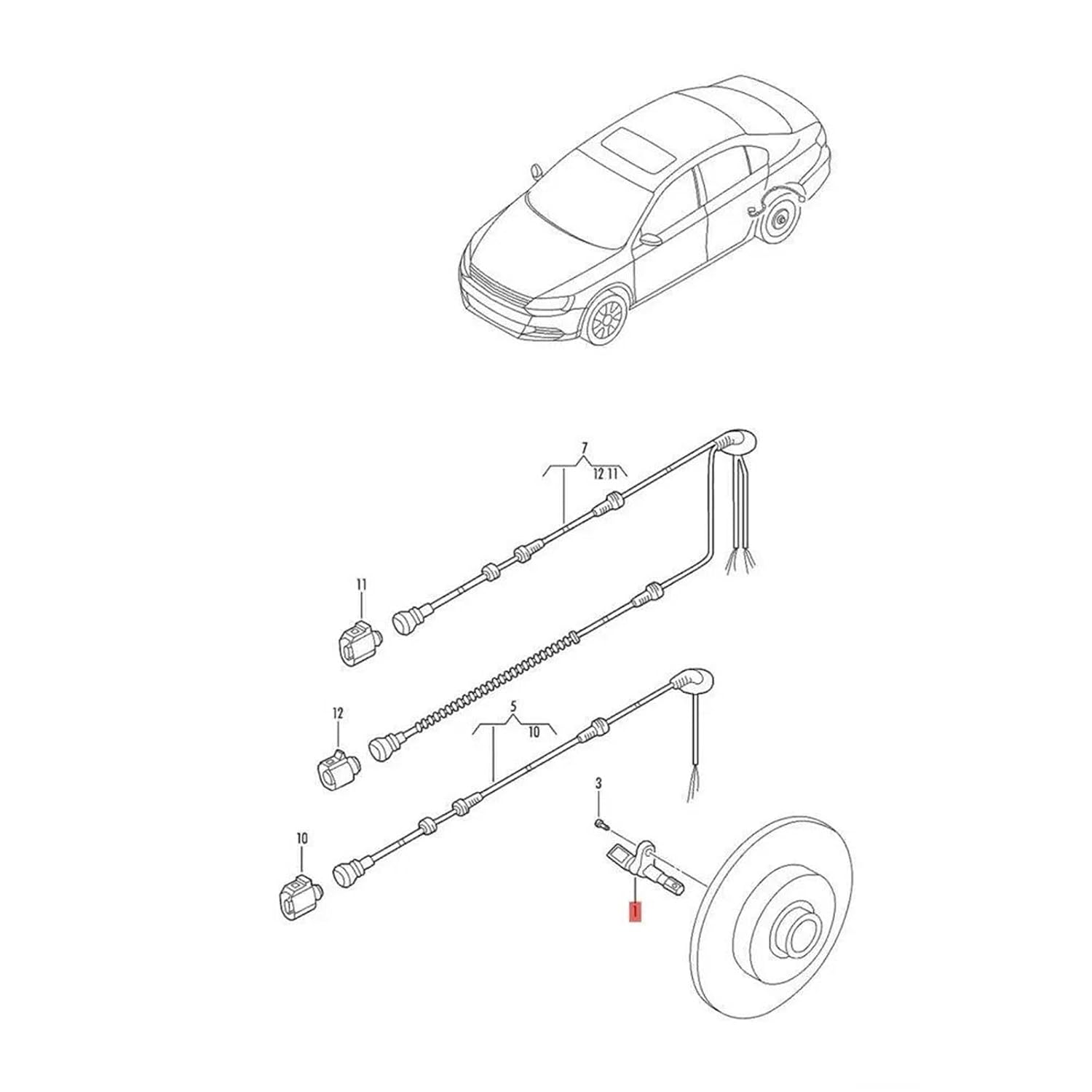 ABSスピードセンサー A3 Q3 RS3 TT 2008-2014 黒車 4WD フロント左右 ABS 車輪速センサー OE WH