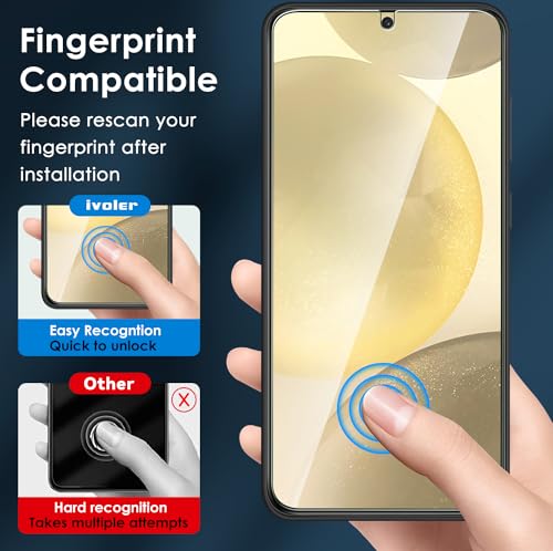 ivoler 2+2 Pack Tempered Glass [2 Pack] for Samsung Galaxy S24 6.2\" 5G 2024,[ Not for Galaxy S24 Plus&S24 Ultra], with [2 Pack] Camera Lens Protector Screen Protector with Transparent HD Clear - Thumbnail 4