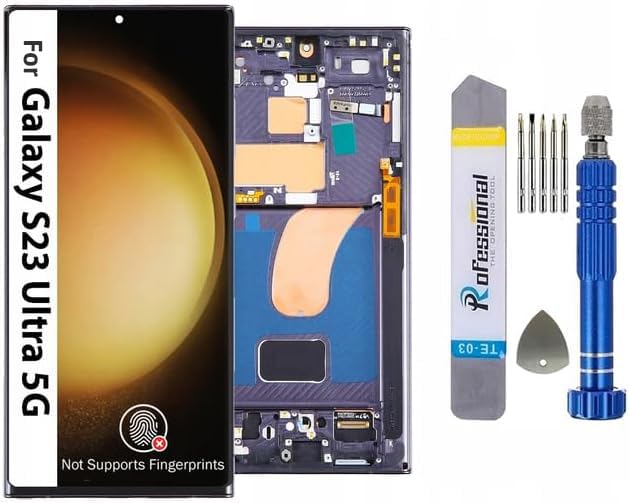 Écran Samsung S23 Ultra 5G It'Go complet avec châssis noir et kit outils inclus