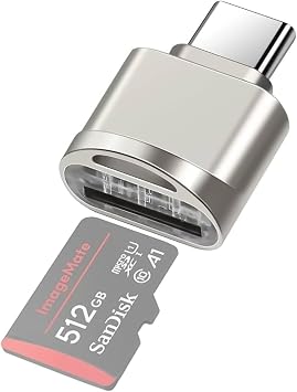 USB C Micro SD/TF Card Reader, USB C to Micro SD SDHC SDXC OTG Memory Reader, Portable Type C Card Reader Adapter Compatible with Samsung/Mac/iPad Pro/iPhone 15 16