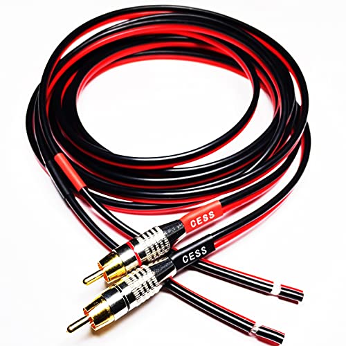 Cables de altavoz a RCA de 2 canales CNCESS 064-6f de 6 pies negro y rojo para audio s064