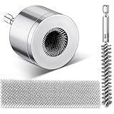 Pasimy 1/2'' Copper Tube Pipe Cleaner Brush Kit 1/2'' Stainless Steel Bore Brush and Metal Copper Pipe Cleaning for Power Drill with Hex Shank Cleaning Professional Plumbers Industrial Purposes