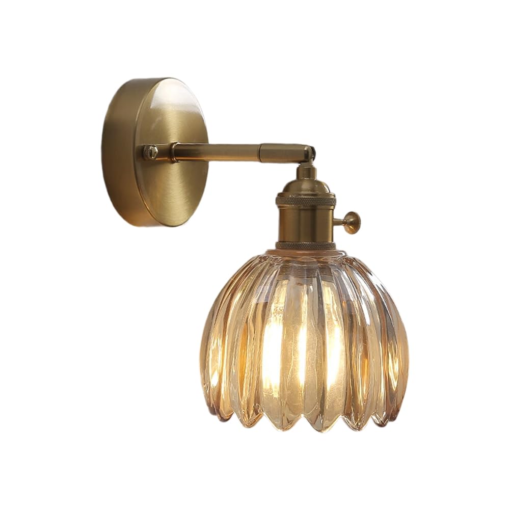 UDSKNV[KSL Nordic Vintage Wall Lamp Tulip Glass Wall Lamp Shade Living Room Background Wall Lights