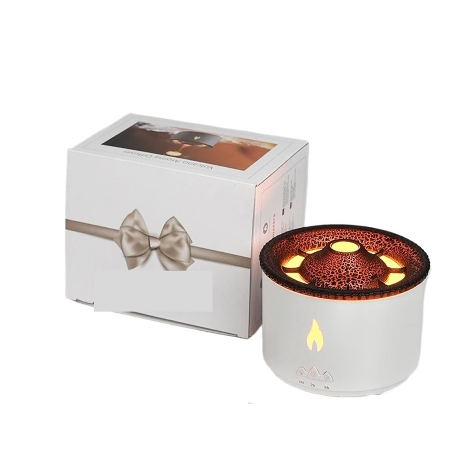 Humidifier, Volcano Flame Aroma Diffuser Jellyfish Smoke Ring Air Humidifier 360ml Aromatherapy Essential Oil Diffuser, for Bedroom(Black)