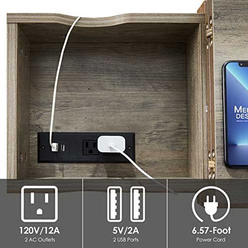 Narrow Side Table With Charging Station Small End Table With Drawer Flip Top Couch Table With Wheels Living Room Bedroom Bedside Table With Storage Shelf,Grey #TOP5