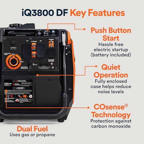 Generac 3,800-Watt Dual-Fuel Portable Inverter Generator - Gas and Propane Compatible - Quiet Operation - Clean, Stable Power - Great for Home Backup, Camping, and RV Use by Generac - Image 5