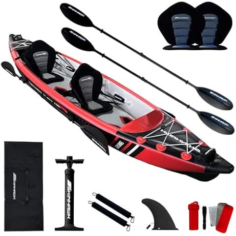 SKINHAWK Premium Full Drop Stitch Kajak 385 Rot Cover