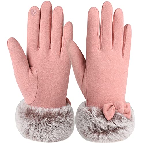 Sumolux Guanti invernali da donna caldi in pelle scamosciata...