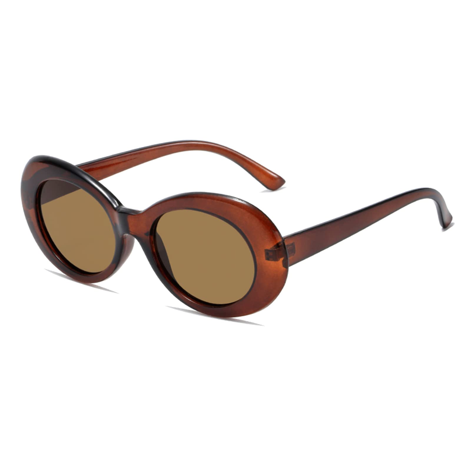 YAMEIZE Vintage Oval Goggle für Damen Herren UV400 Schutz Retro Stilvolle Runde Sonnenbrille