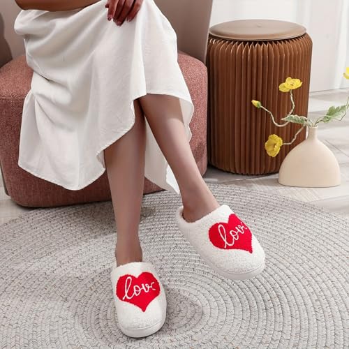 Image of LNERIP Slippers Winter Womens Mens Fluffy Plush Slippers Animals Cute Cartoon House Slippers Cuddly Warm Shoes Indoor Outdoor Girls Women