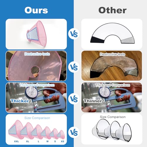 Image of Supet Dog Cone Collar Adjustable After Surgery, Comfortable Pet Recovery Collar & Cone for Large Medium Small Dogs, Elizabethan Dog Neck Collar Plastic Practical