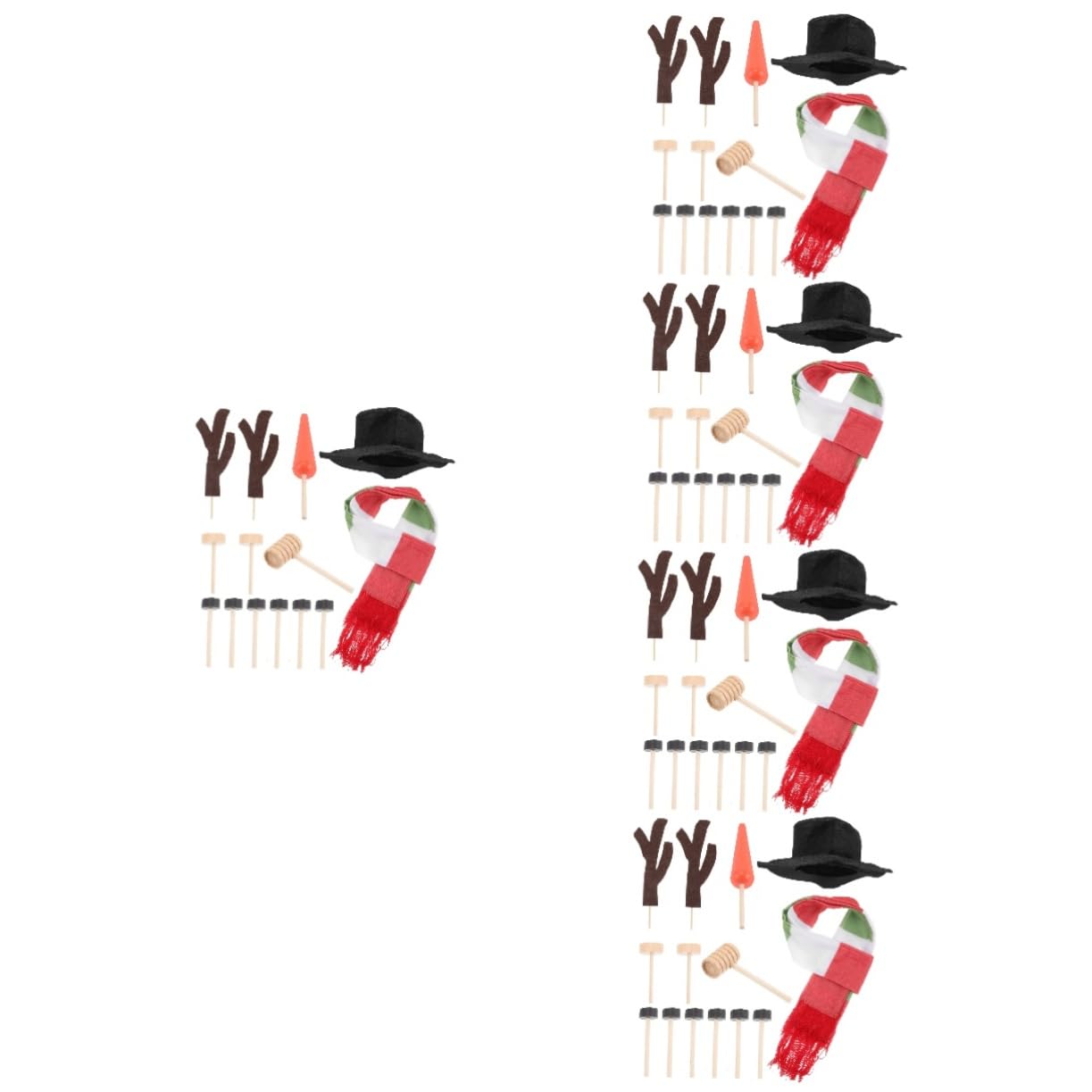 IMIKEYA 5 Sätze Schneemann DIY Zubehör Winterliche Schneemanndekorationen Schneemann Bausatz Selber Machen Weihnachtsschneemann Dekore Schneemann-schal Weihnachtsschneemannmütze Hölzern