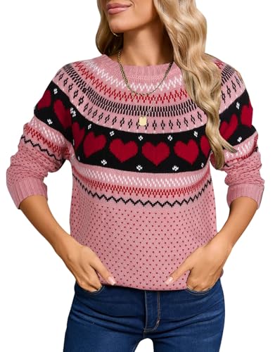 Image of Women's Vintage Fair Isle Pullover Sweater Lightweight Knit Tops