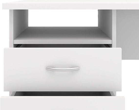 Tvilum Whitman Desk with 3 Drawers, White