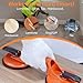 Magicbox Floor Gap Fixer Tool with 5PCS Sticky Pads and Rubber Mallet for Floating Wood Floors and Moving Glasses, Compatable with Laminate Flooring, Solid Wood Flooring etc Orange, 180LBS Suction