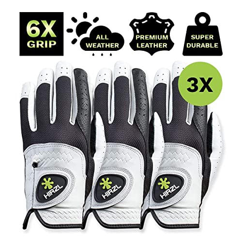 Hirzl Trust Control 2.0 Professional All Weather Ladies Leather Golf Glove Kangaroo/Cabretta, White/Black, Small, Worn On Left Hand (Pack Of 3)… #TOP2