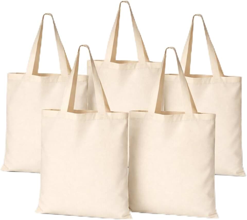 Bolsa Sacola Eco Bag de Algodão 30 x 40 cm Bege Cru Natural Ecológico e Reutilizável com Costura e Alças Reforçadas - Kit 5 Unidades