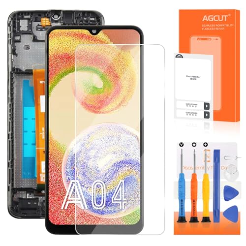 Original for Samsung Galaxy A04 Screen Replacement for Samsung A04 LCD Display A045F/DS SM-A045F LCD Digitizer Screen Touch Assembly Repair Part with Frame
