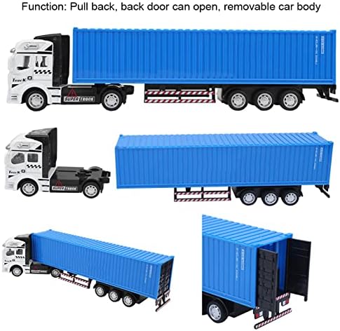 Miniatura 6 de Juguete de camión contenedor, 1 48 Contenedor de aleación Camión Modelo de juguete Altamente Simulación Niños Coche Juguetes Vehículo para Niños
