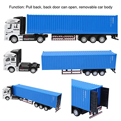 Spyminnpoo 1: 48 Alloy Container Truck Model Toy, High Simulation Detachable Container Children Vehicle Car Toys Sportinggoods Electric Toys, Electronic Pets, Sound Toys(Blue£© #TOP2